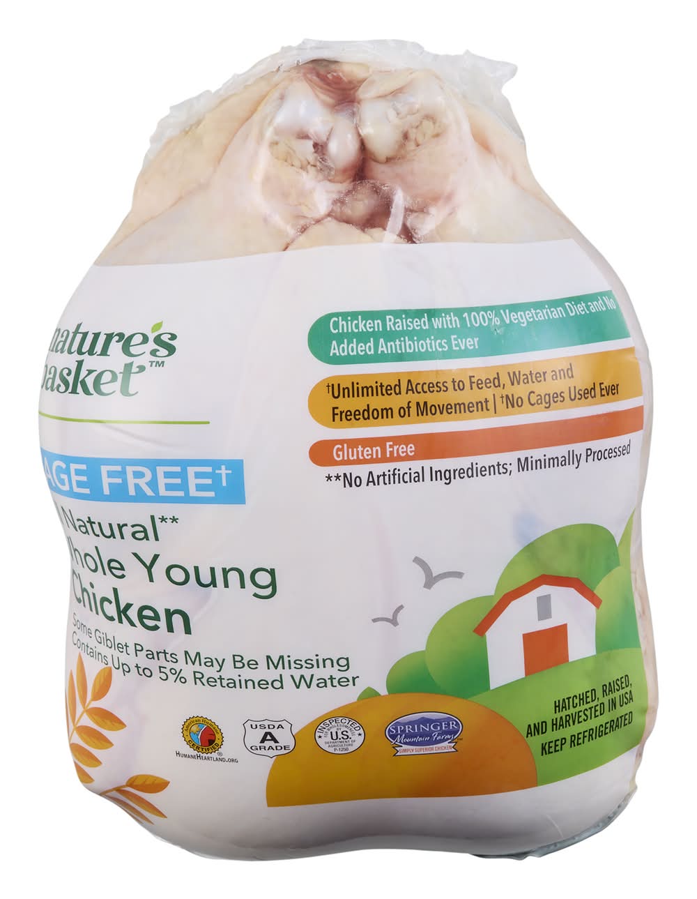 Nature's Basket All Natural Whole Young Chicken, Cage Free