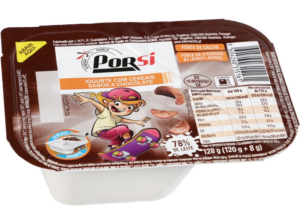 PorSi  - Iogurte infantil com drageias coloridas, 140g
