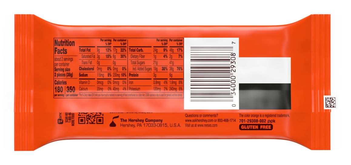 Reese'S Fast Break Peanut Butter Nougat Snack Size Candy Bars .67 Oz (4 Count)