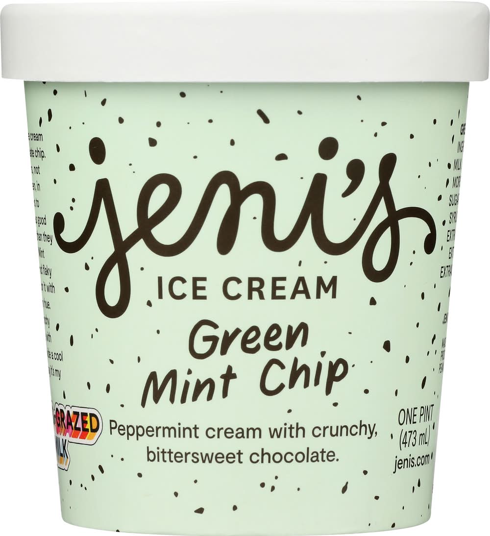 Jeni's Ice Cream, Green Mint Chip (1 pint)