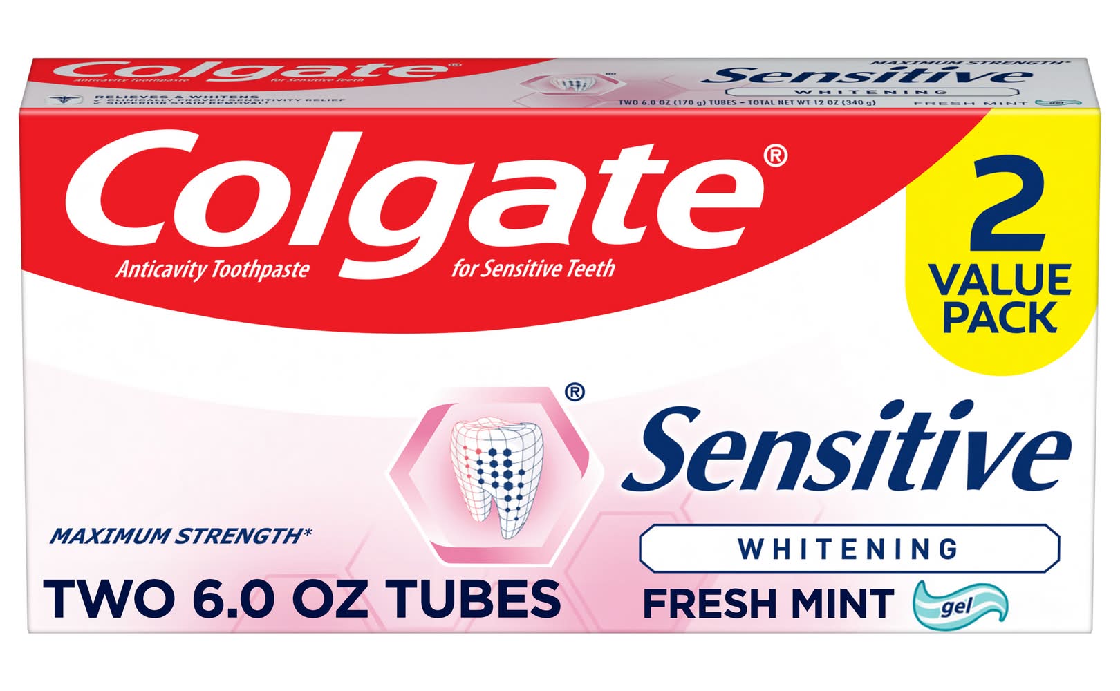 Colgate Sensitive Plus Whitening Toothpaste (12 oz)