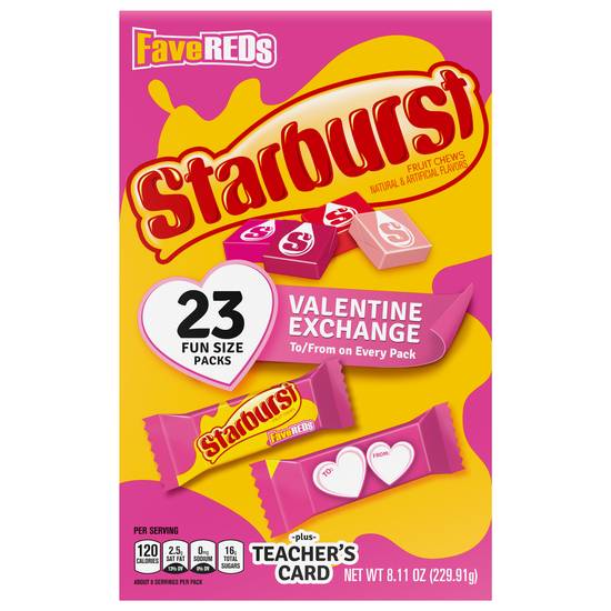 Starburst Valentine Exchange Fave Reds Fruit Chews