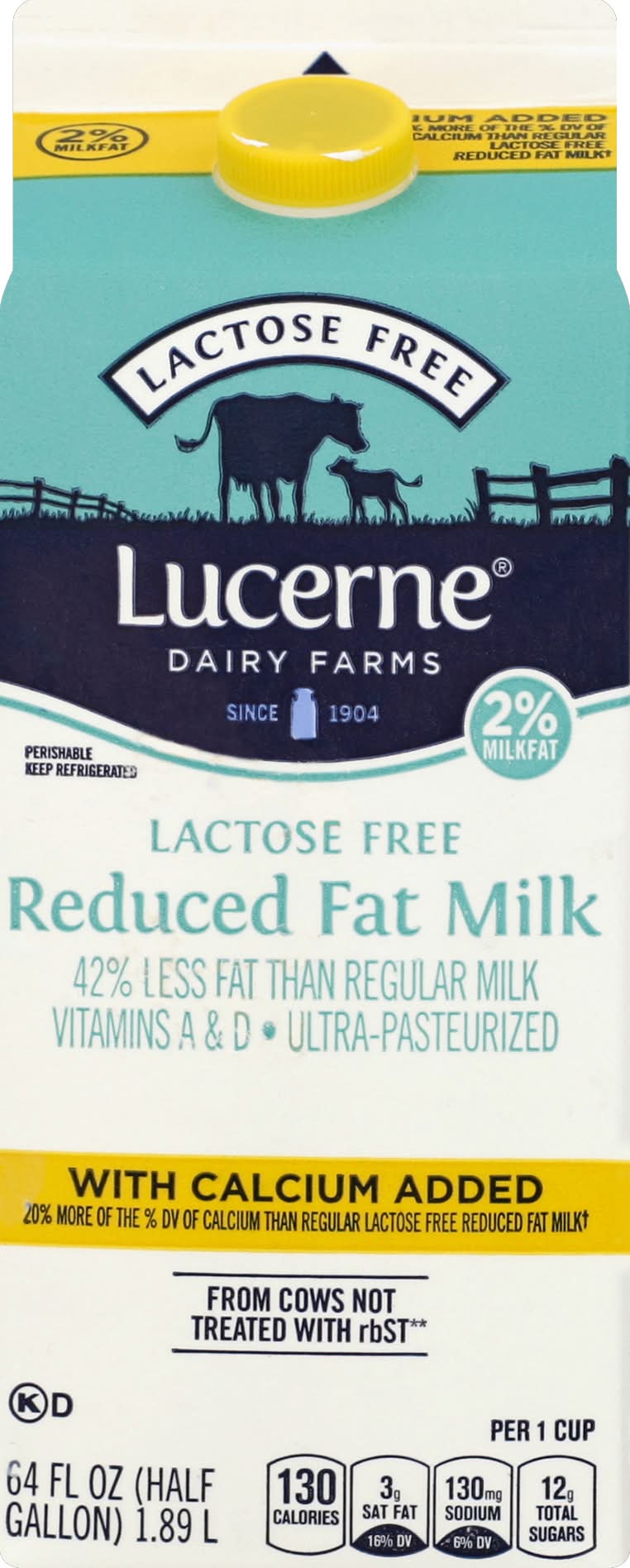 Lucerne Lactose Free Reduced Fat Milk (64 fl oz)