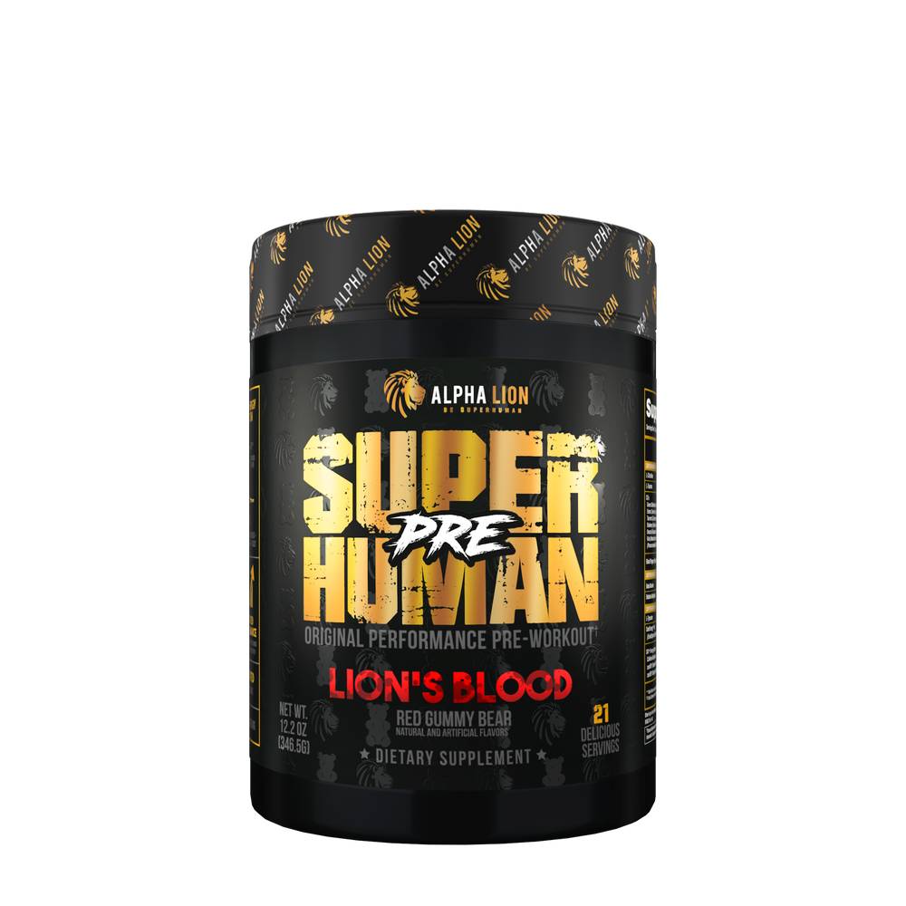 Alpha Lion Lions Blood Superhuman Pre Workout, Red Gummy Bear (12.2 oz)