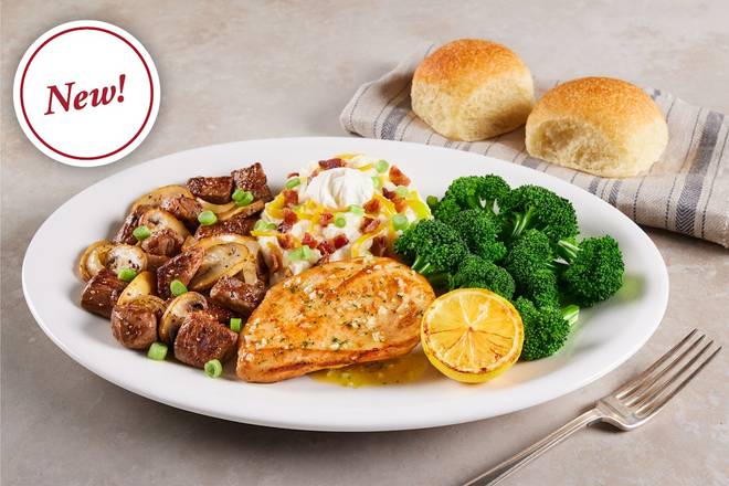 Lemon Garlic Chicken & Steak Tips Combo