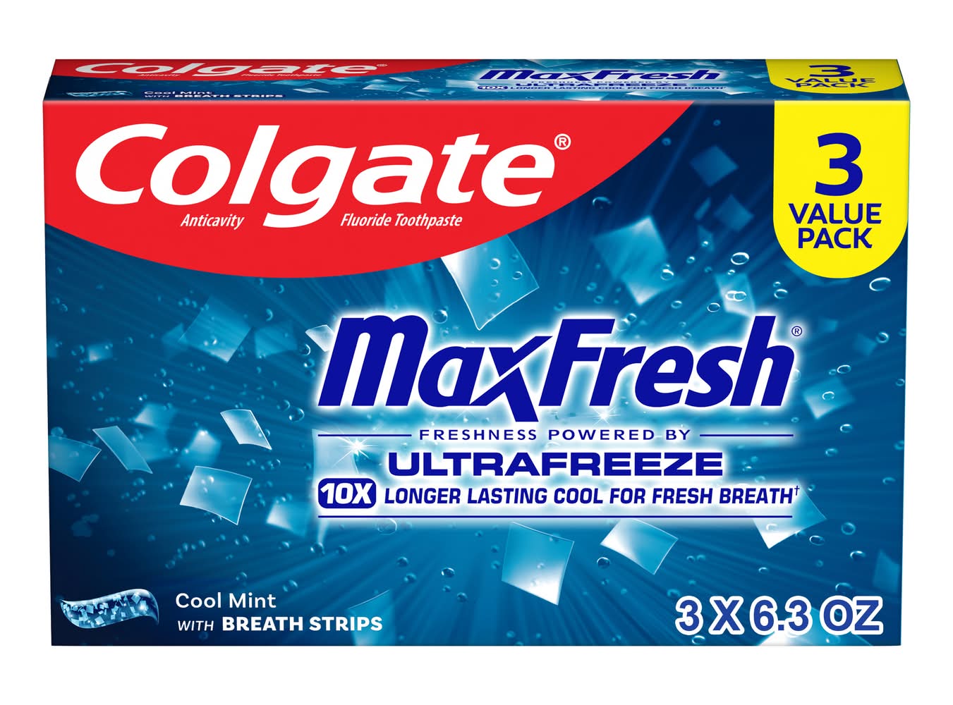 Colgate Max Fresh Cool Mint Whitening Toothpaste (6.3 oz, 3 ct)