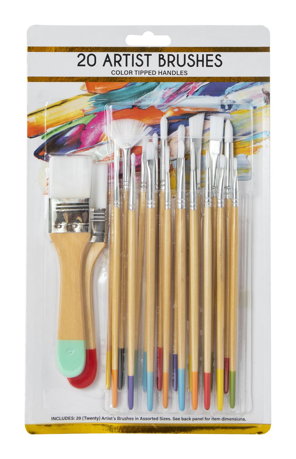 Five Below Color Tipped Artist Brushes, Assorted (20 ct)