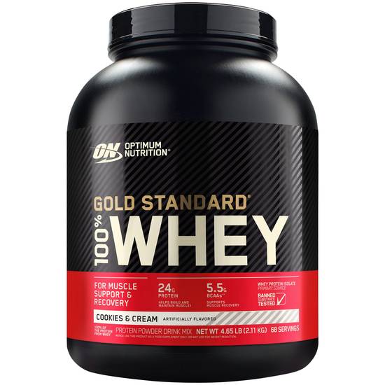 Optimum Nutrition Gold Standard 100% Whey Protein (4.65 lb) ( cookies-cream)