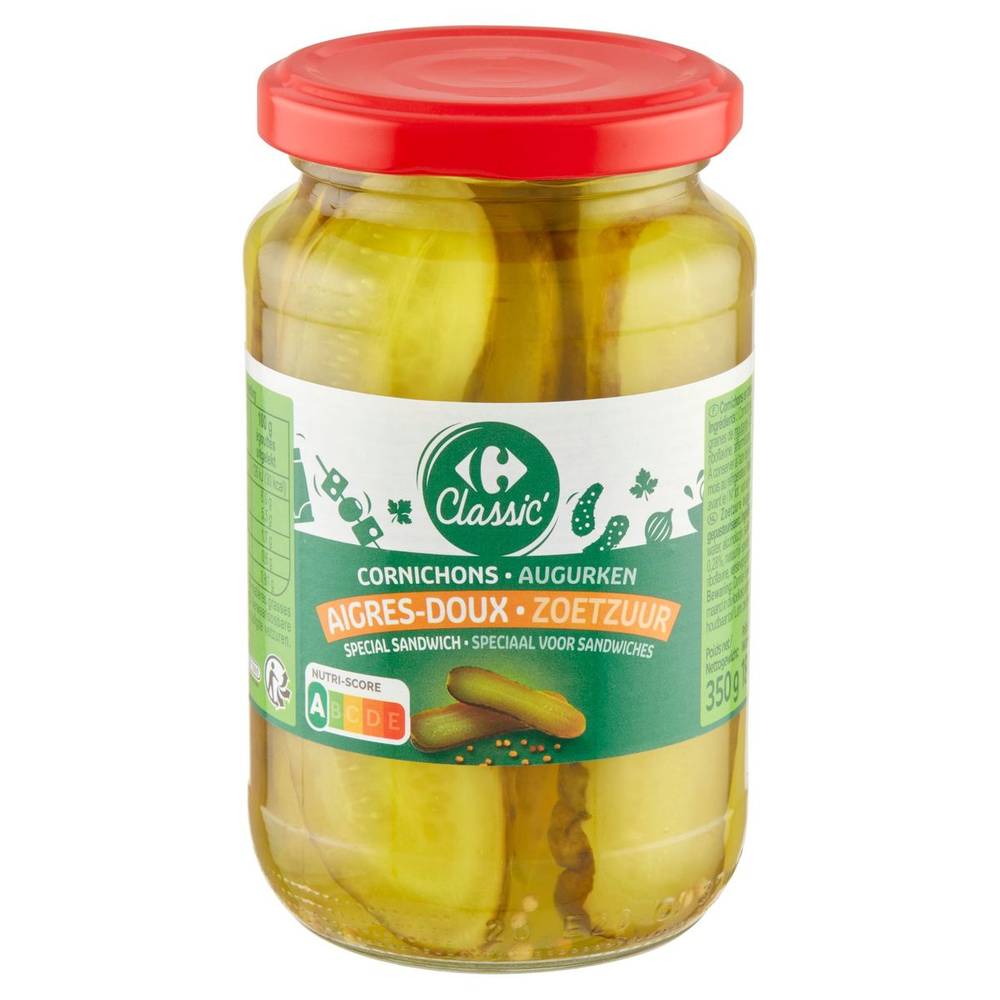 Carrefour Classic'' Cornichons Aigres-Doux 350 g