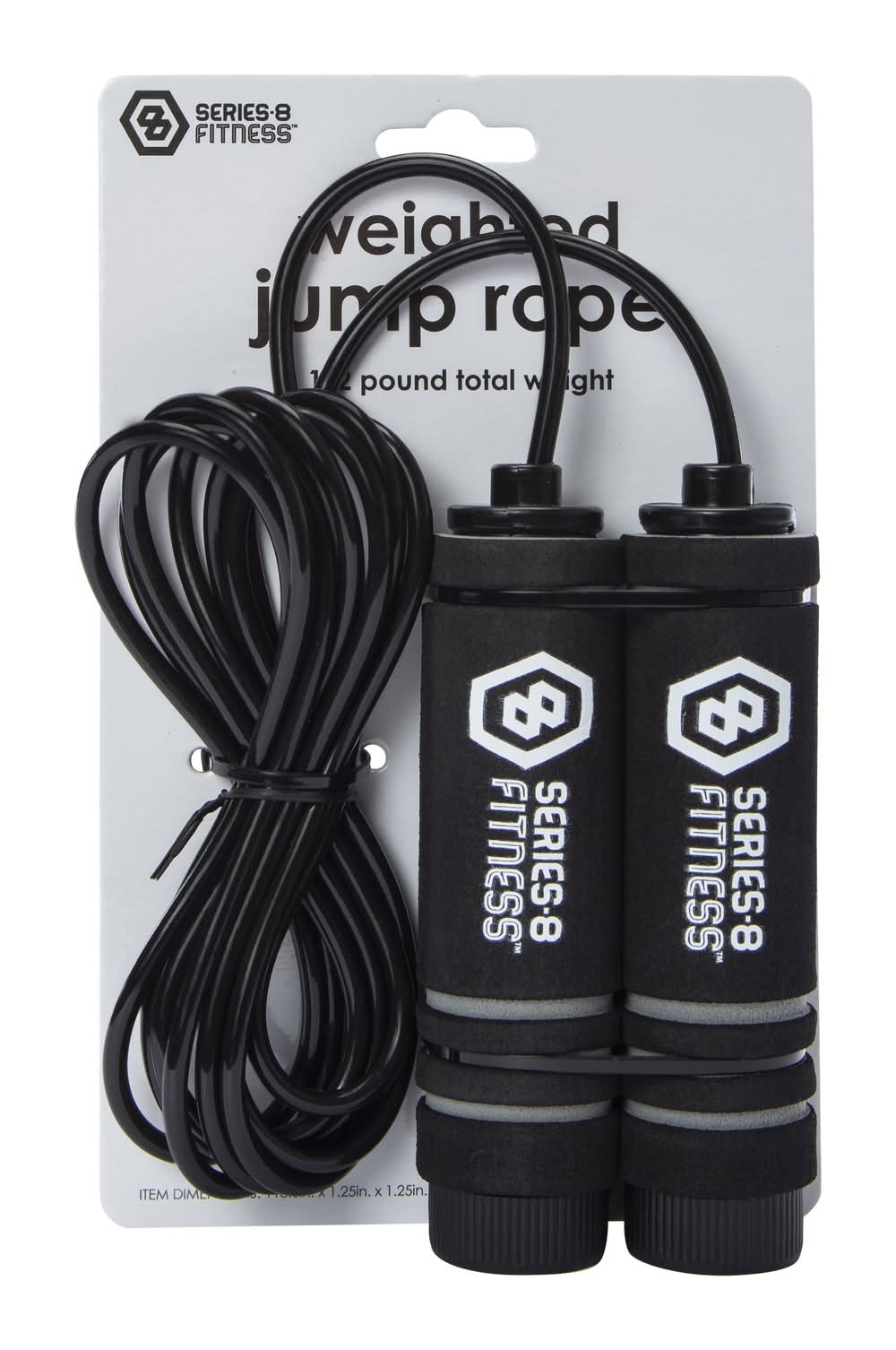 Series-8 Fitness Weighted Jump Rope, 9 ft, Black
