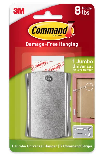 Command Universal Frame Hangers, 1 Command Hanger, 4 Command Strips