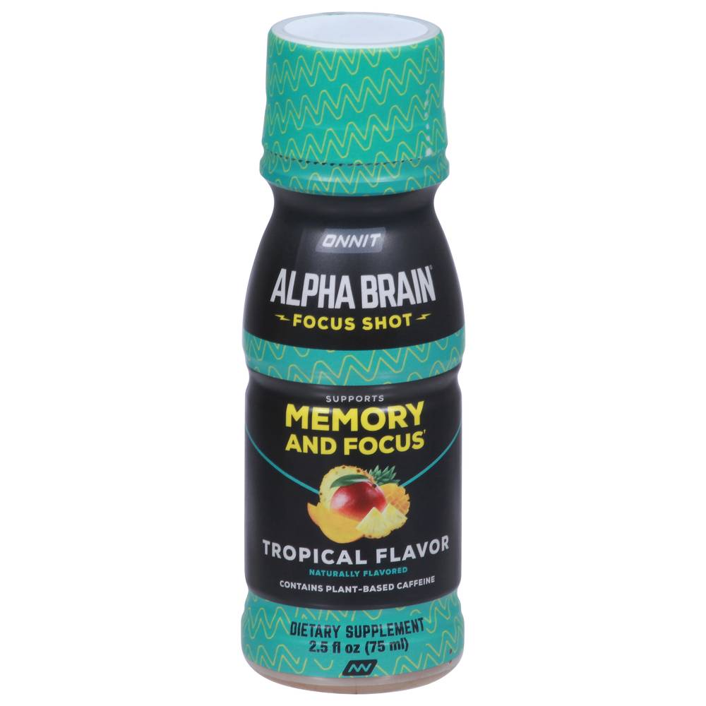 Onnit Alpha Brain Focus Shot Supports Memory and Focus (tropical)