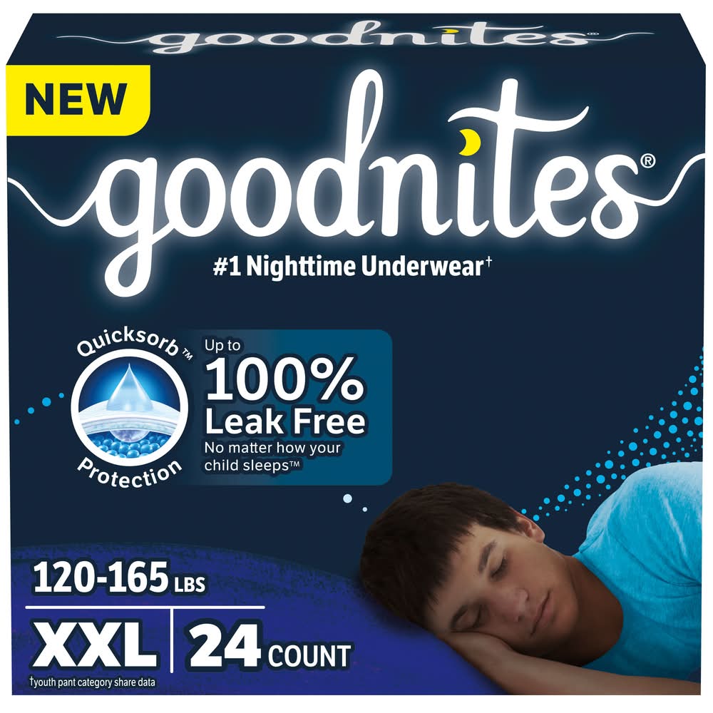GoodNites Boys Nighttime Underwear, XXL (24 ct)