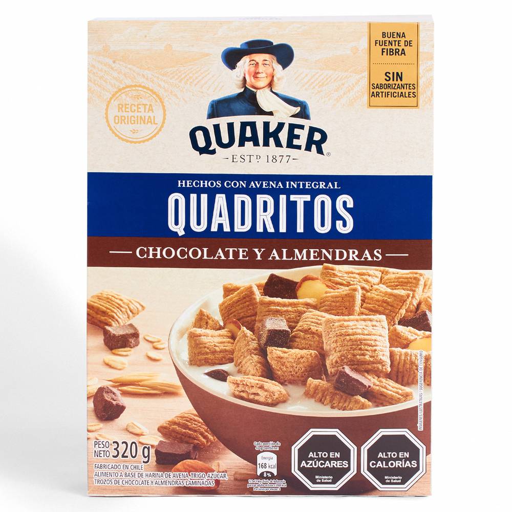 Quaker quadritos de avena con almendra y chocolate (caja 320 g)
