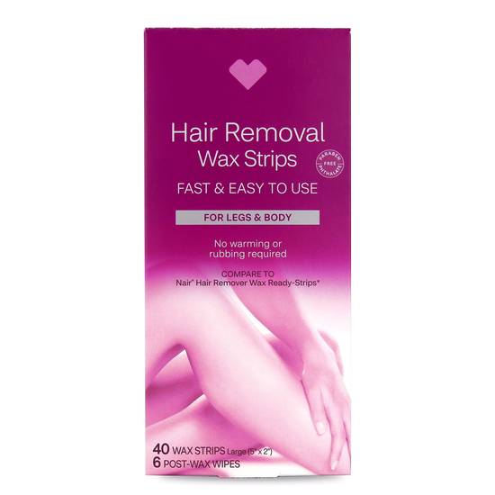 CVS Health Ready-to-Use Hair Removal Wax Strips For Leg & Body, 40 CT