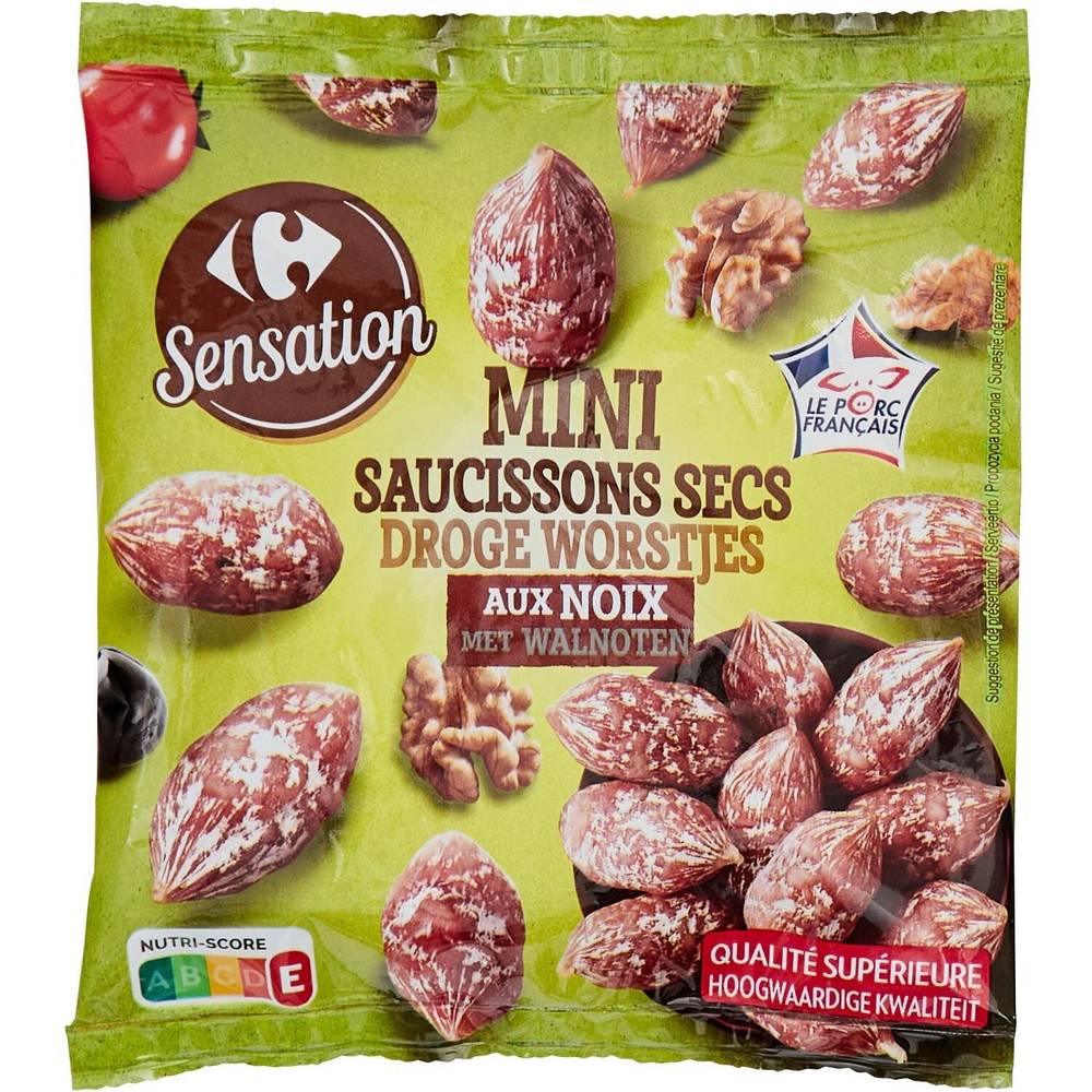 Carrefour Sensation - Mini saucissons secs aux noix