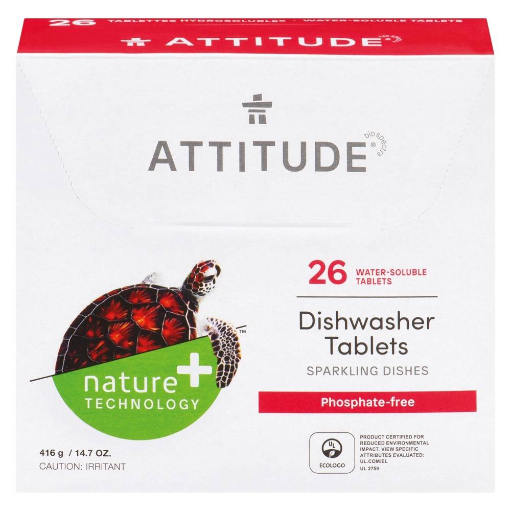 Attitude Sparkling Dishes Dishwasher Water Soluble Tablets (416 g)