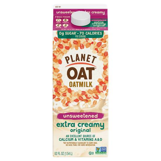 Planet Oat Unsweetened Extra Creamy Oatmilk (52 fl oz)