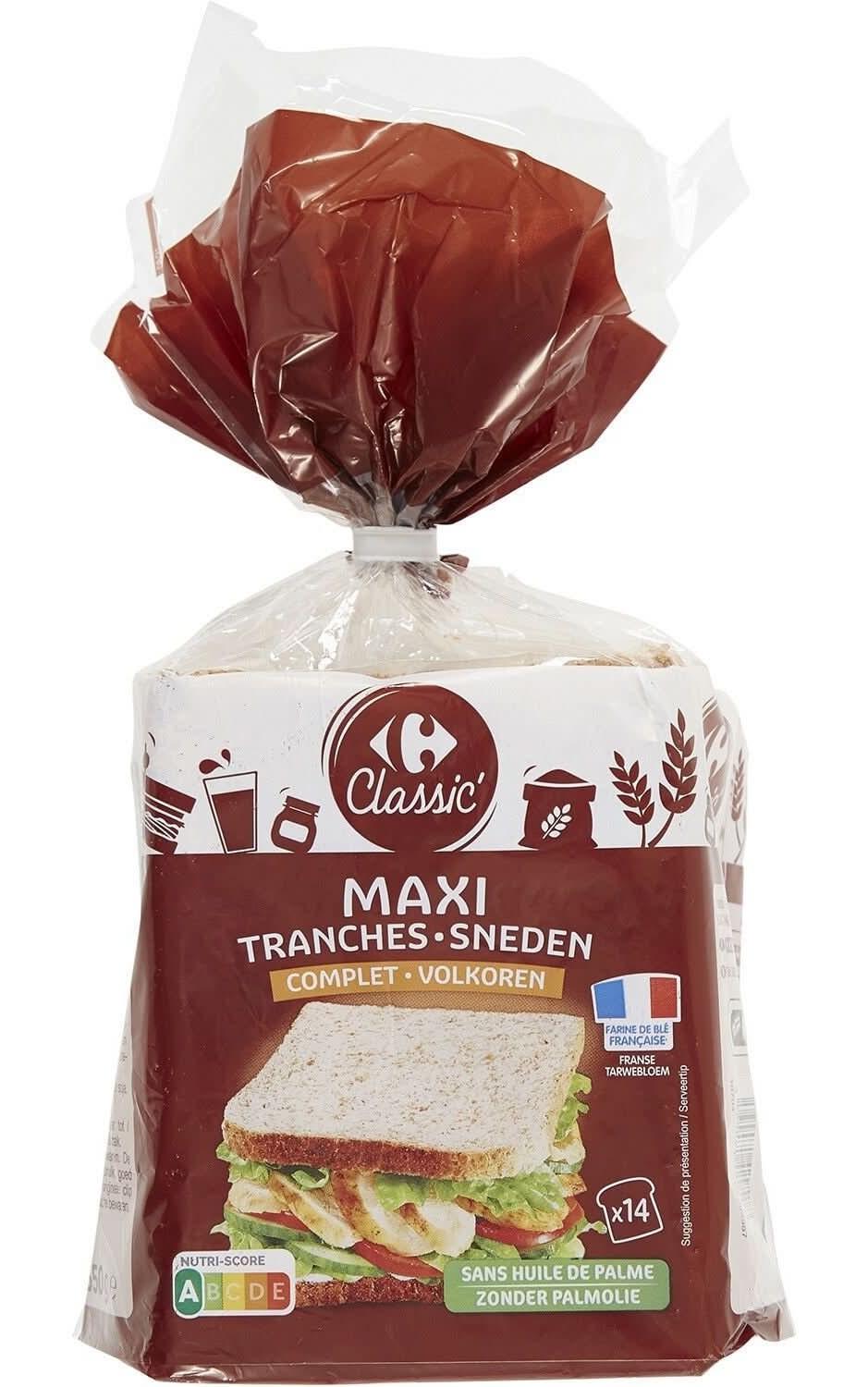 Carrefour Classic' - Pain de mie complet maxi tranches (14)