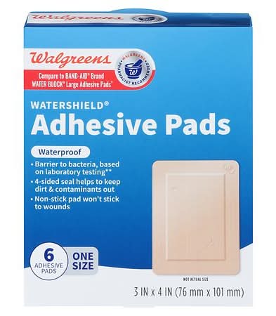 Walgreens Watershield One Size 3" X 4" Adhesive Pads