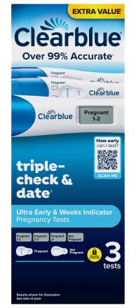 Clearblue Pregnancy Tests Ultra Early Triple-Check & Date Indicator (3 pack)