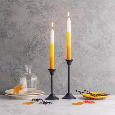 Candy Corn Taper Candles, Set of 2