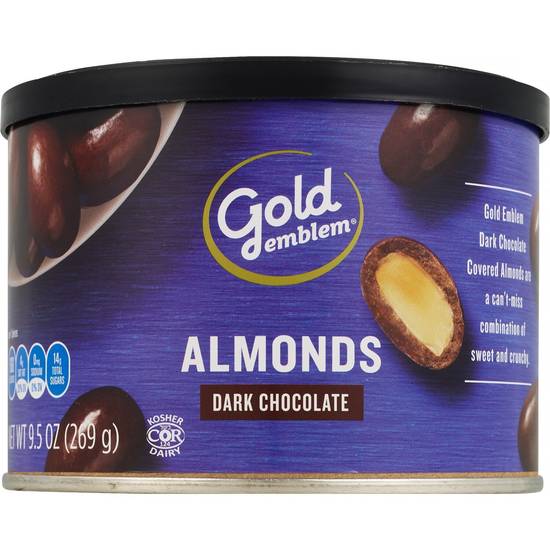 Gold Emblem Dark Chocolate Covered Almonds, 9.5 oz