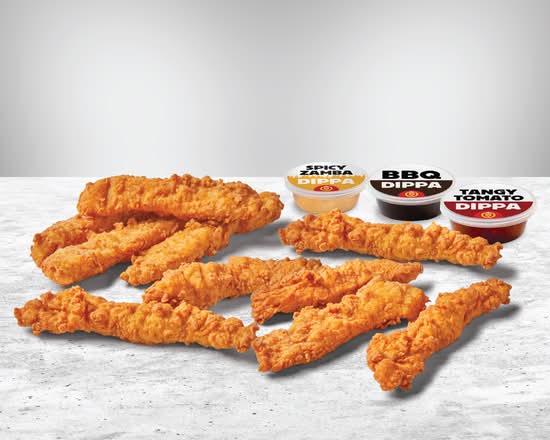 10 Chicken Fingers + 3 Dippas
