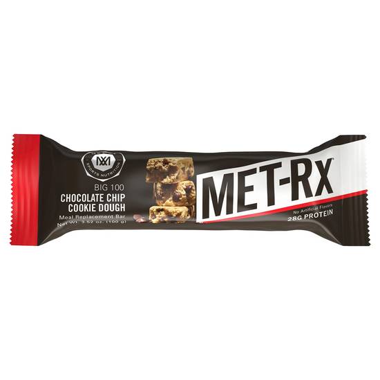 MET-Rx Big 100 Protein Meal Replacement Bar, Chocolate Chip Cookie Dough