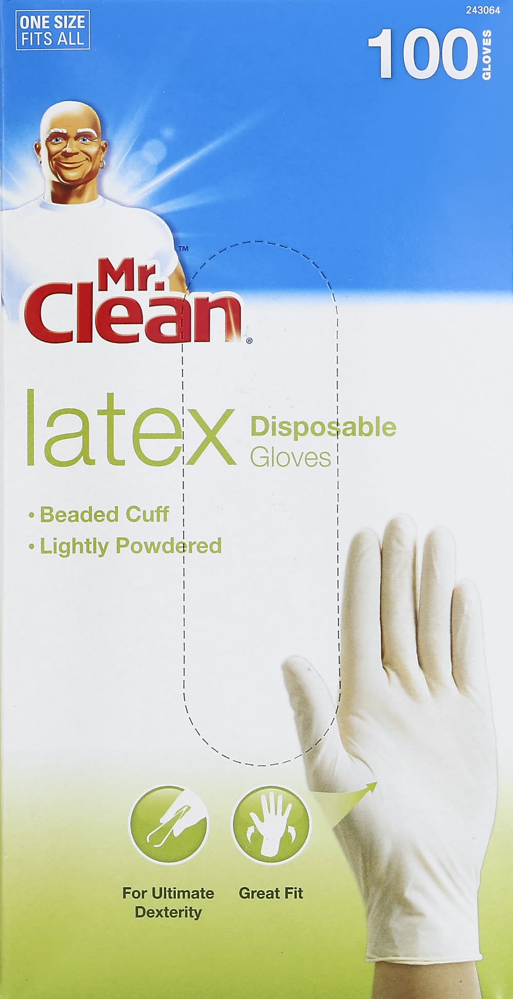 Mr. Clean Latex Disposable One Size Gloves (1.32 lbs, 100 ct)