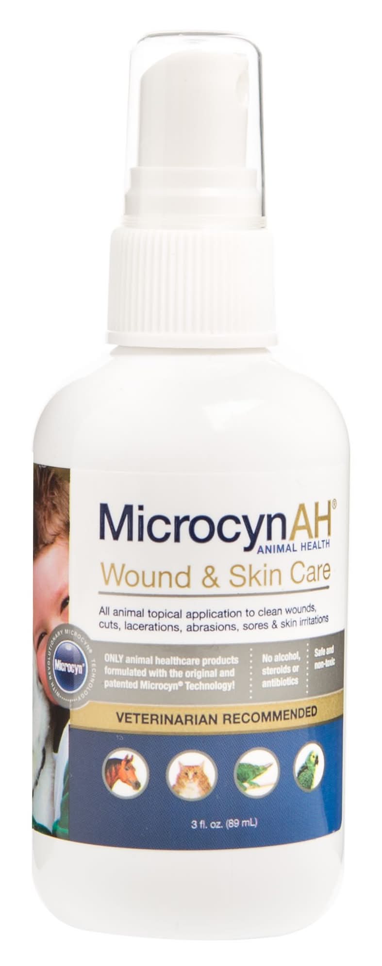 MicrocynAH® Wound & Skin Pet Care (Size: 3 Fl Oz)
