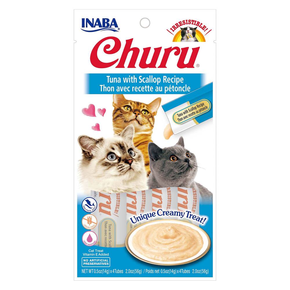 Inaba Churu Creamy Puree Cat Treat - Tuna With Scallop (size: 56 g)