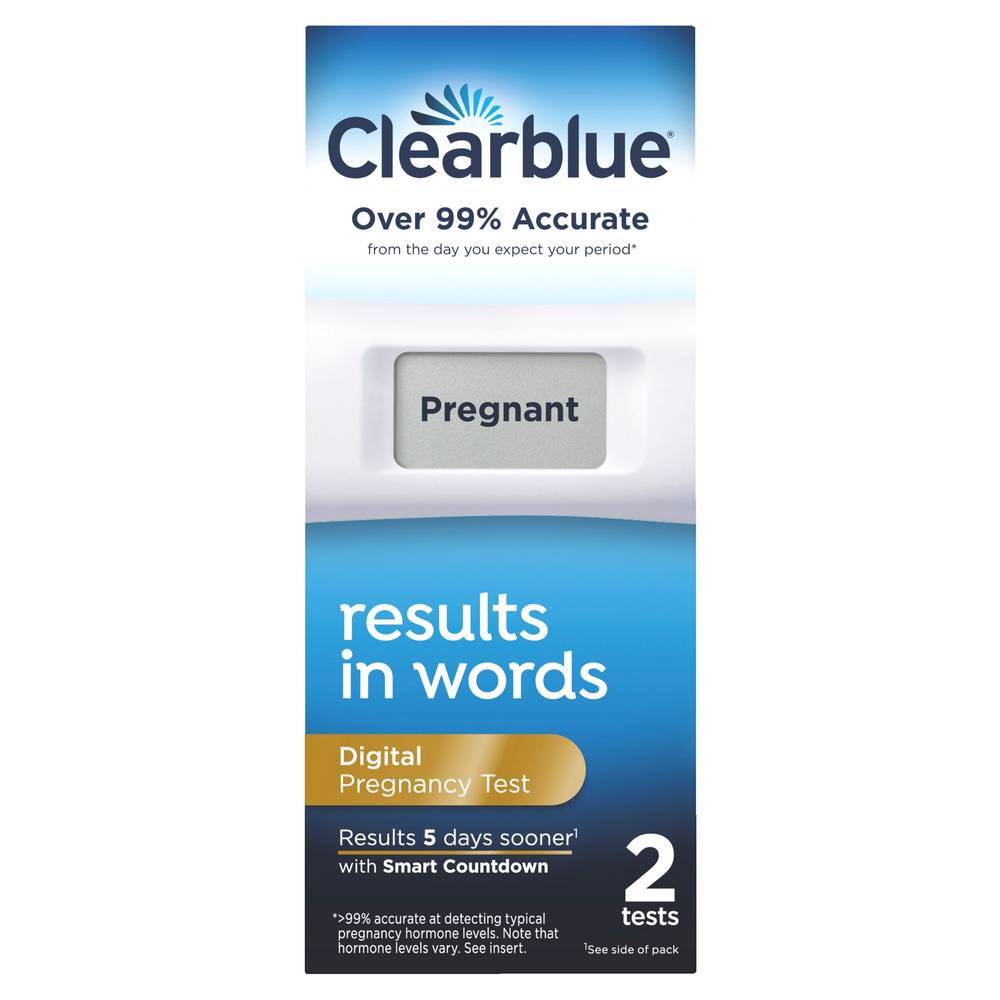 Clearblue Digital Pregnancy Test with Smart Countdown, 2 Count