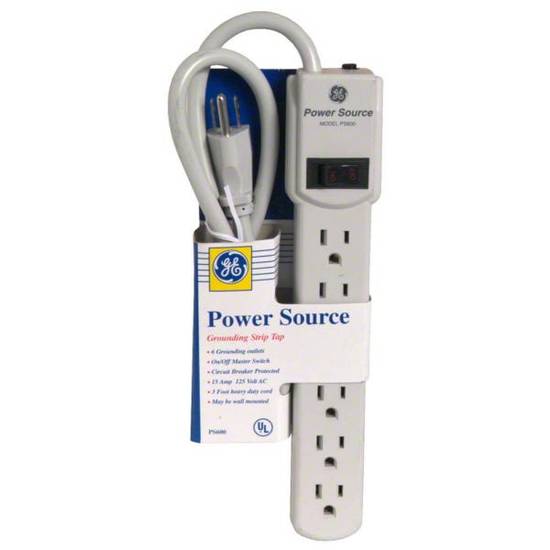 GE Power Source Indoor Grounding Strip Tap 6 Outlets (1 ct)