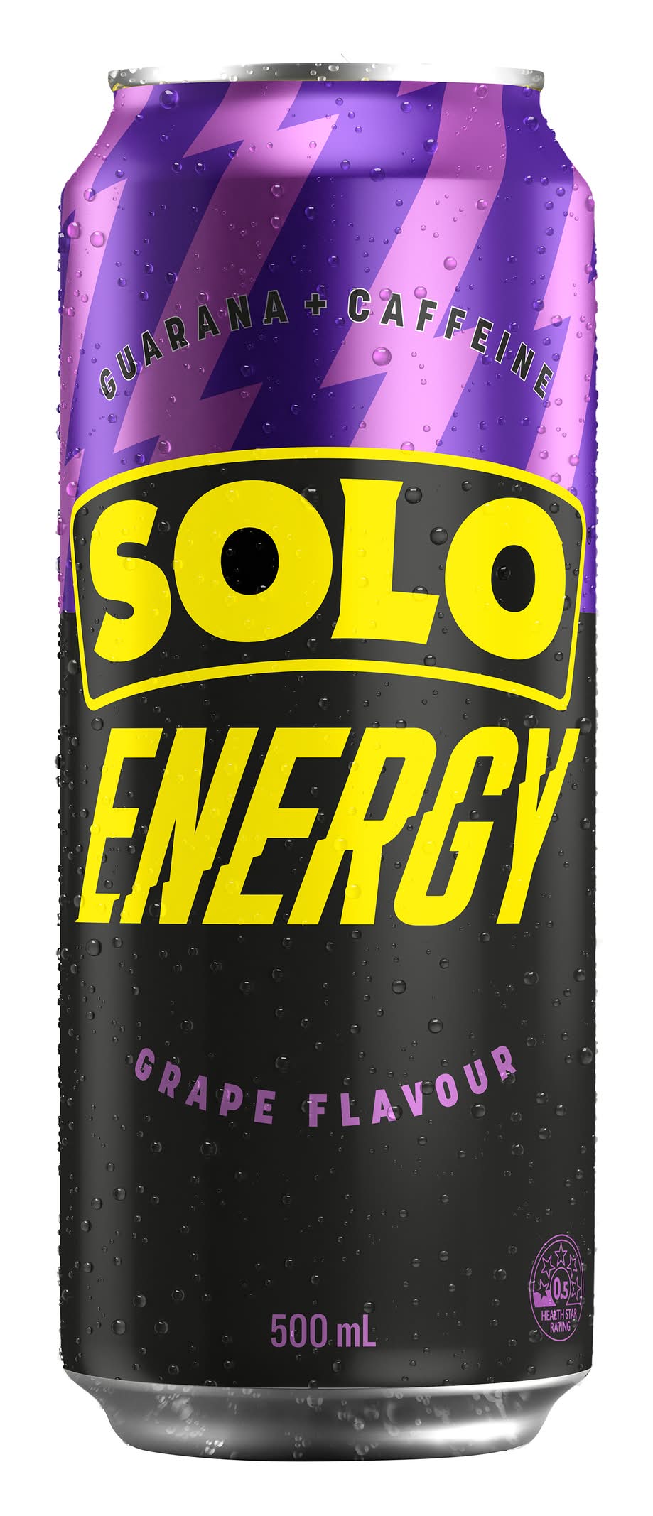 Solo Guarana + Caffeine Energy Drink, Grape (500mL)