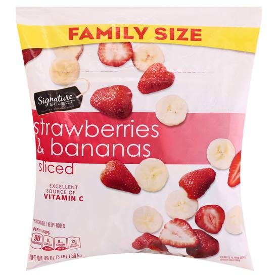 Signature Select Family Size Sliced Strawberries & Bananas
