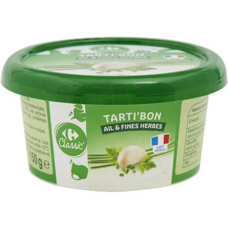 Carrefour Classic' - Fromage à tartiner ail et fines herbes