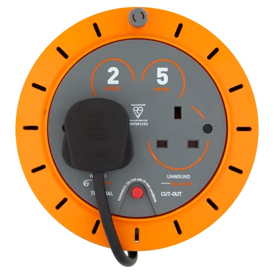 Morrisons 2 Way 10a Cassette Cable Reel