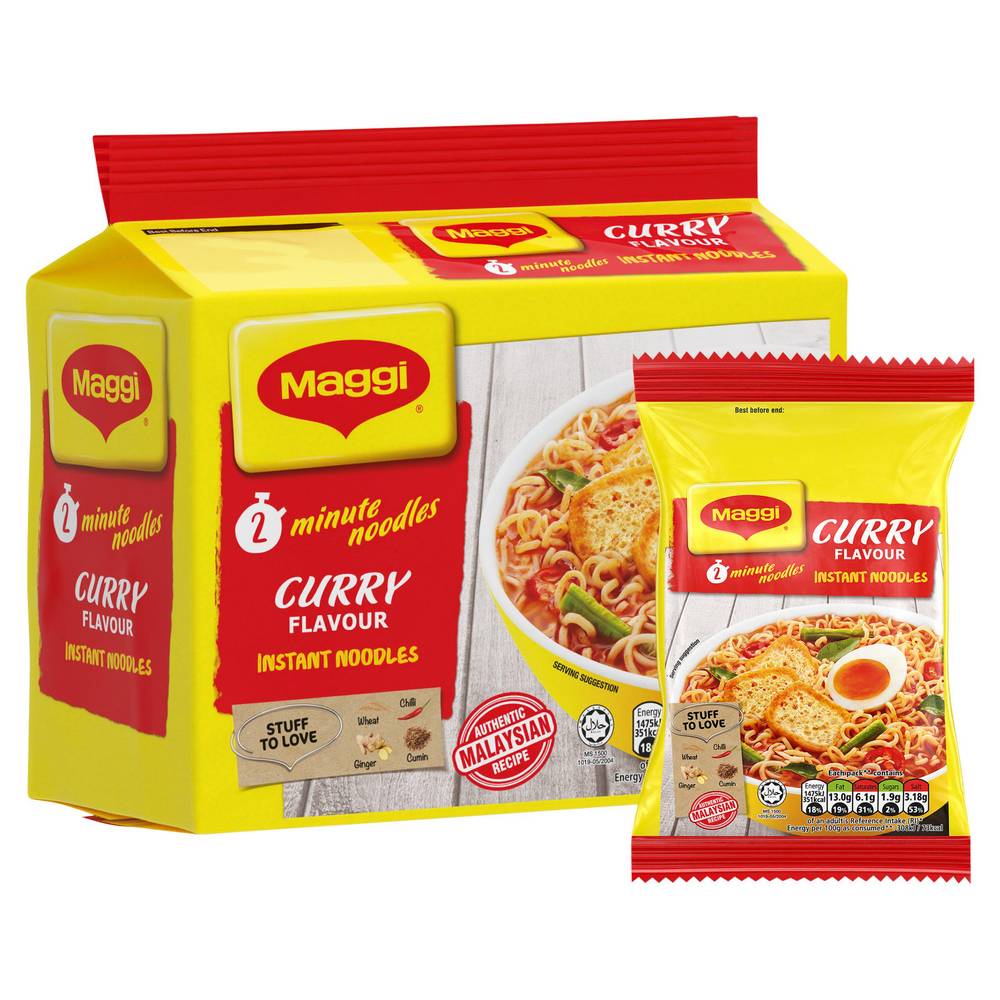 Maggi Curry Flavour Instant Noodles 5x79g