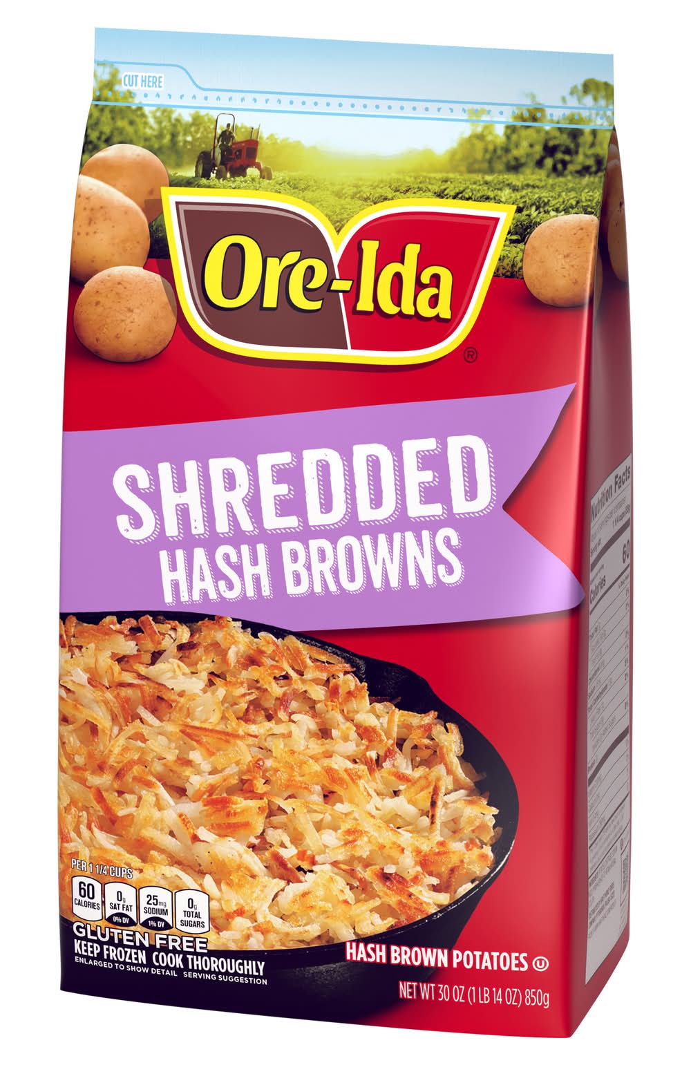 Ore-Ida Gluten Free Shredded Hash Browns Potatoes (30 oz)
