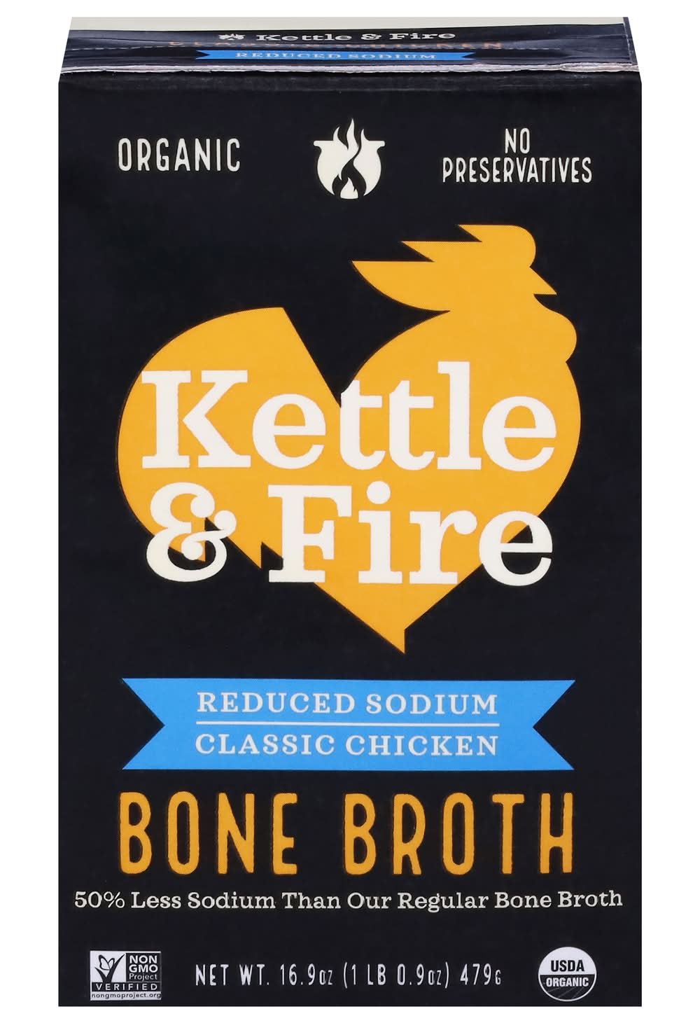 Kettle & Fire Organic Reduced Sodium Classic Chicken Bone Broth (16.9 oz)