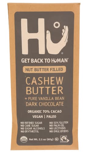 Hu Nut Butter Filled Dark Chocolate Bars, Cashew Butter+Vanilla Bean (2.1 oz)
