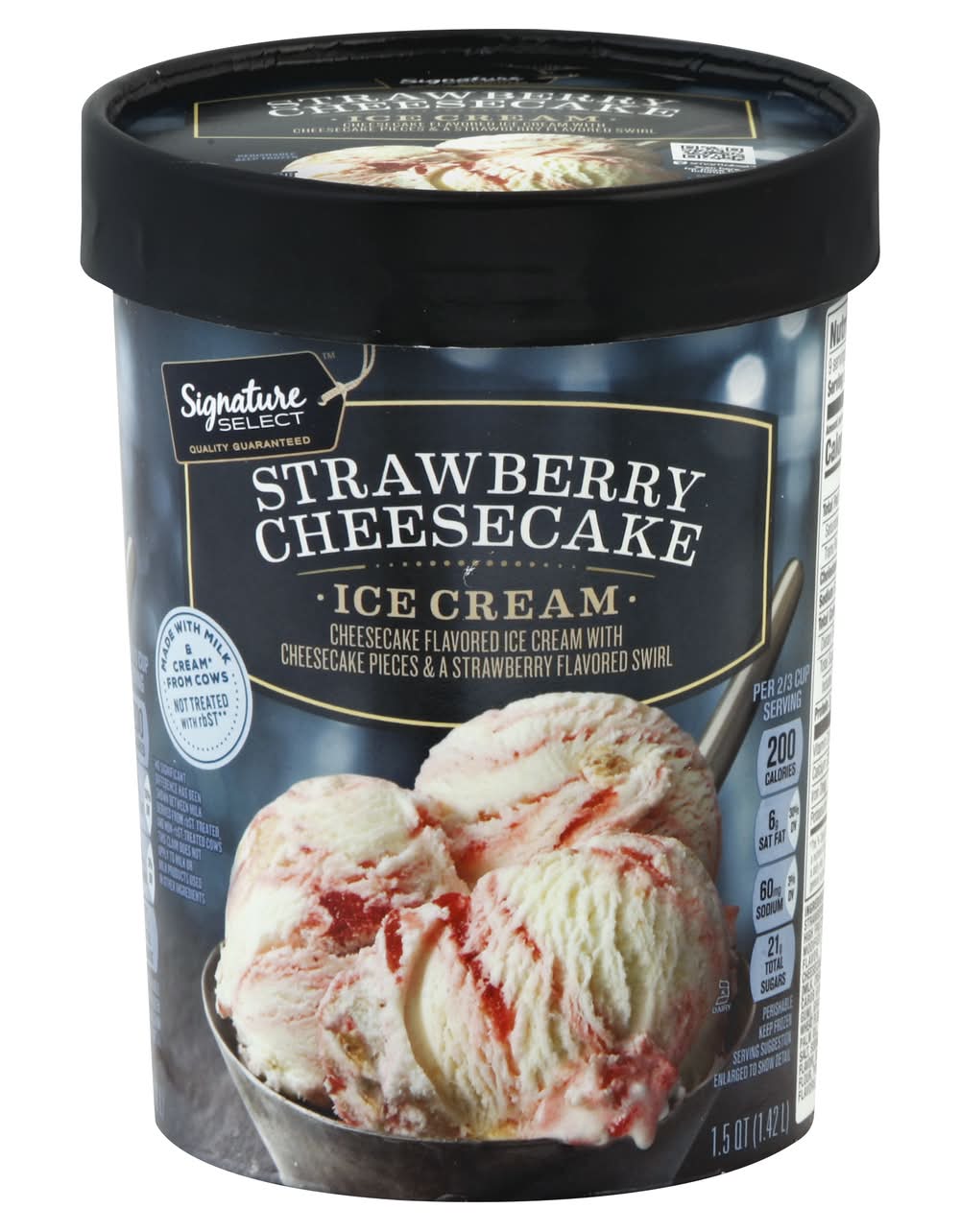 Signature Select Ice Cream, Strawberry-Cheesecake (48 fl oz)