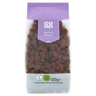 Co-op Seedless Raisins 500g