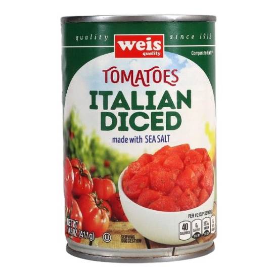 Weis Quality Italian Style Diced Tomatoes With Sea Salt