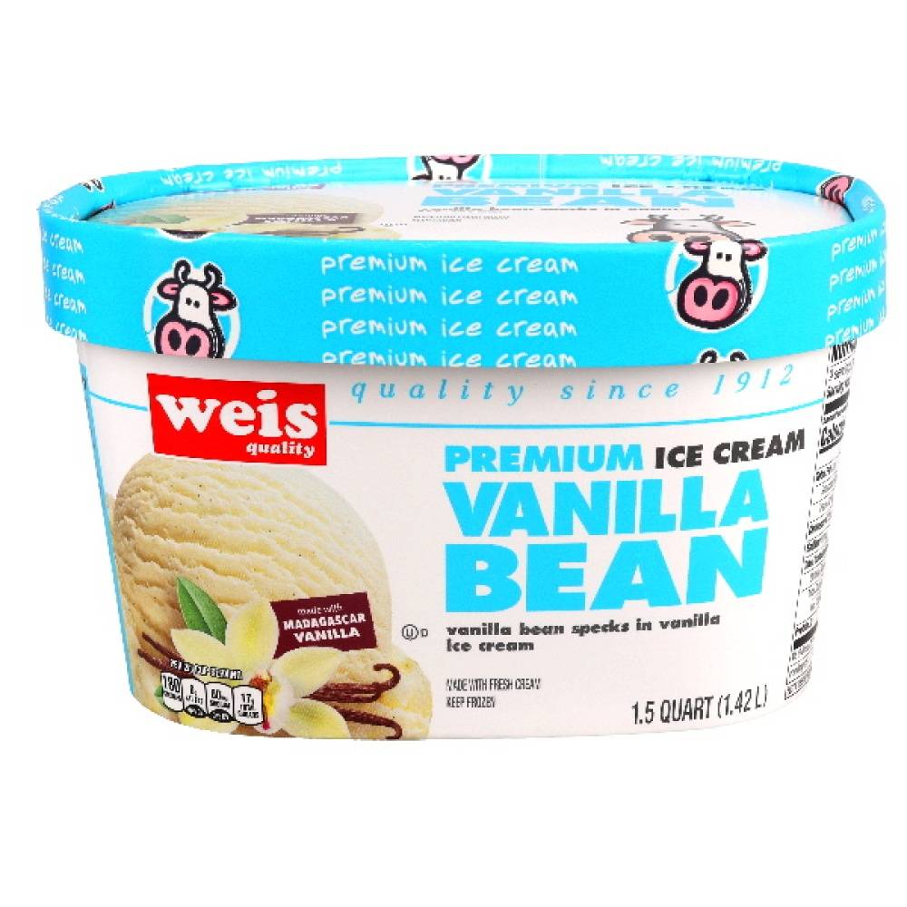 Weis Quality Ice Cream Bean, Vanilla (1.5 qt)