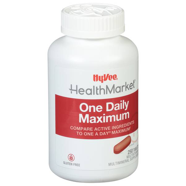 Hy-Vee HealthMarket One Daily Maximum Multivitamin Multimineral Supplement Tablets