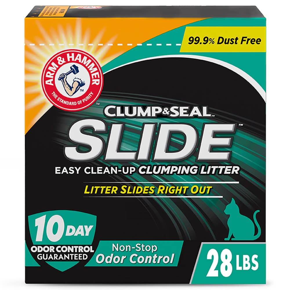 Arm & Hammer™ Clump & Seal Slide Clumping Clay Cat Litter - Low Dust (Size: 28 Lb)