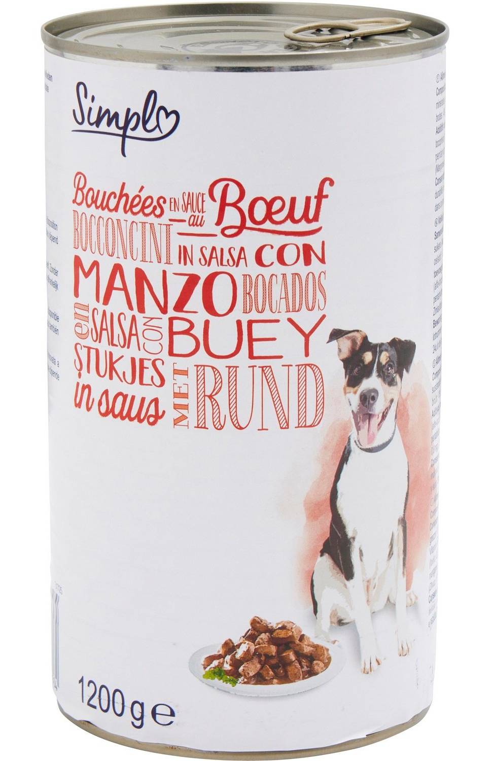 Simpl - Pâtée pour chien bouchées en sauce bœuf (1,2kg)