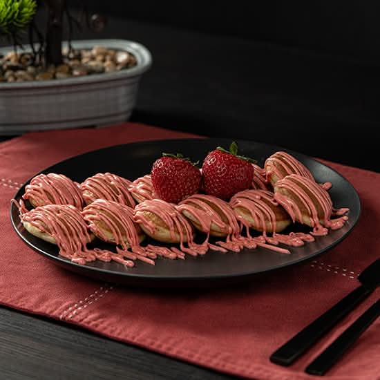 Strawberry mini pancakes